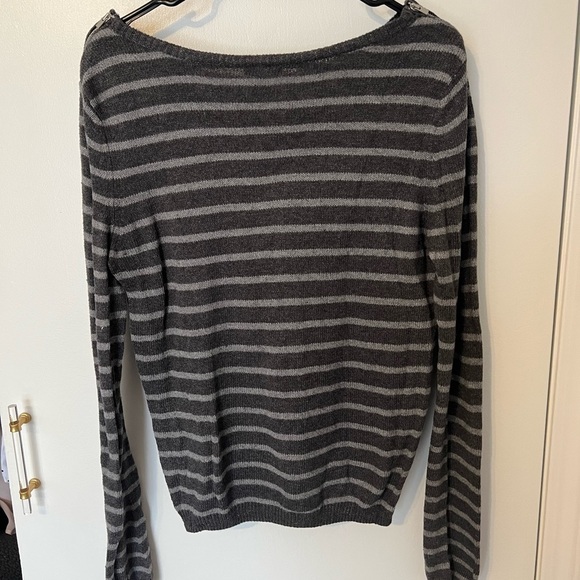 Gap Striped Knit Sweater with Zippers, M - Picture 3 of 11